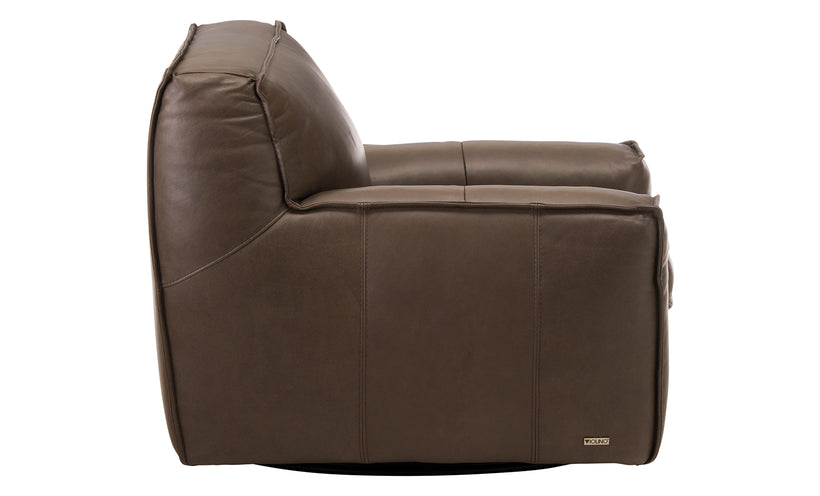 Brown leather corner sofa on a white background